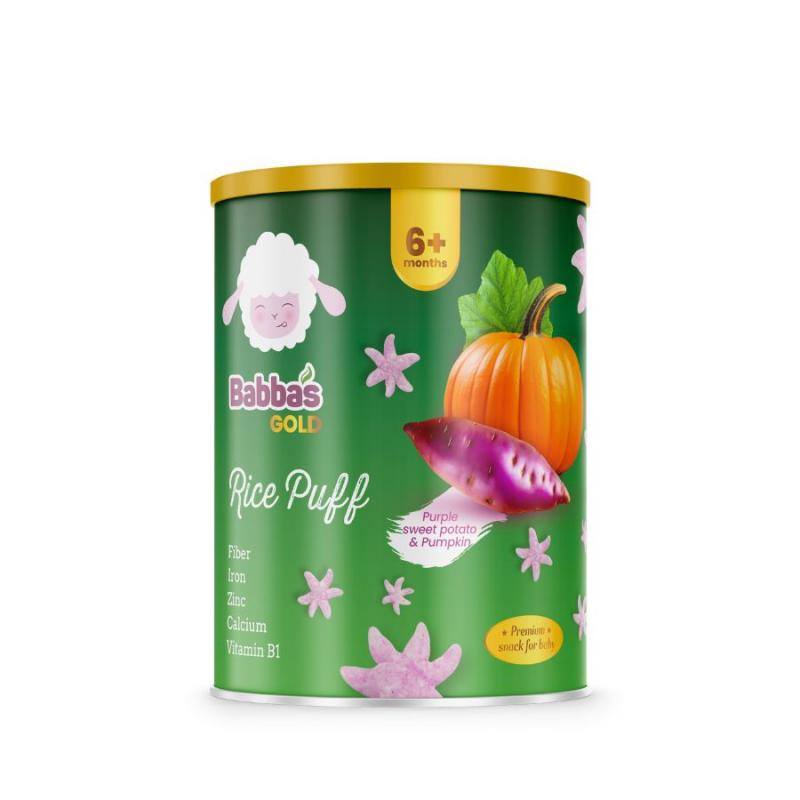Bánh gạo Babba's Gold mới vị, 2 vị, Ngô & Cà rốt và Bí đỏ & Khoai lang tím