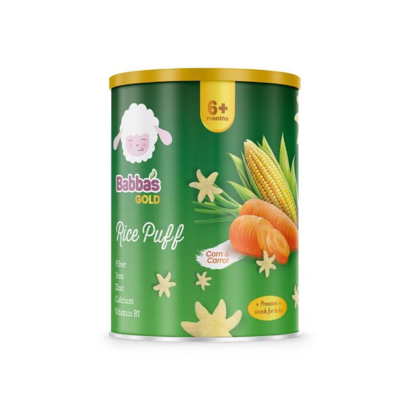Bánh gạo Babba's Gold mới vị, 2 vị, Ngô & Cà rốt và Bí đỏ & Khoai lang tím